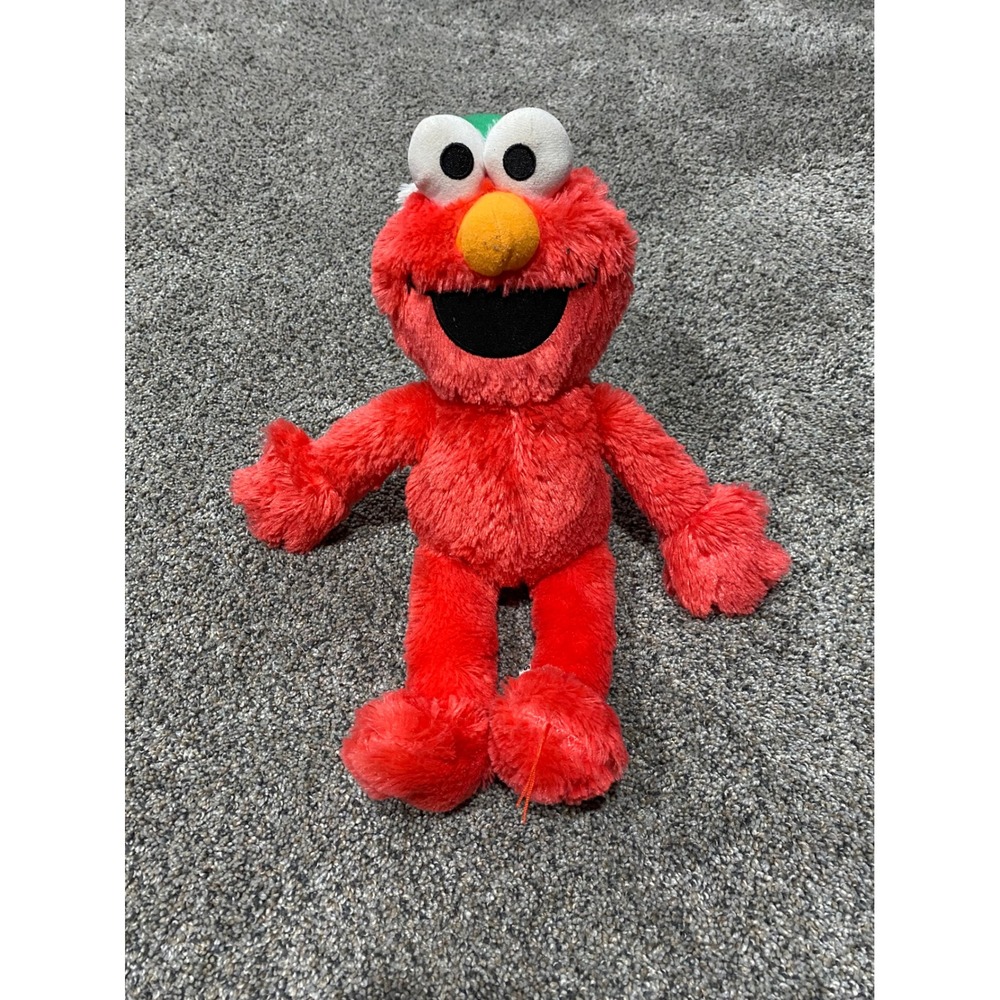 Sesame Street Elmo Plush Toy Kids Small Red Holiday Elf Hat 50th Anniversary